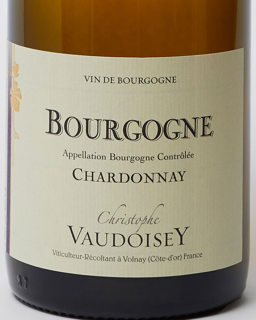 Bourgogne Chardonnay Christophe Vaudoisey Volnay Côte-d'Or label