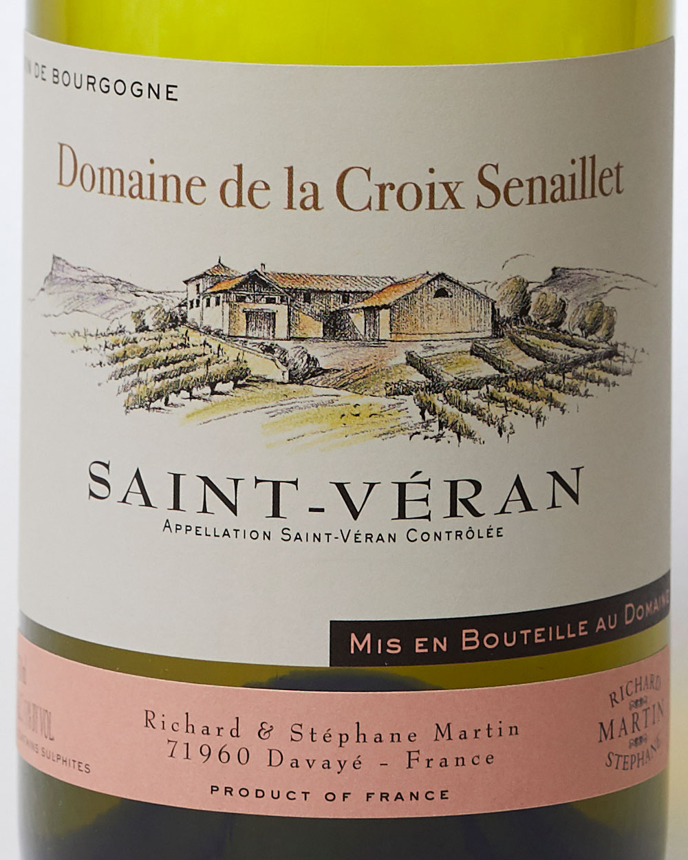 Bourgogne Domaine de la Croix Senaillet Saint-Véran Davayé label